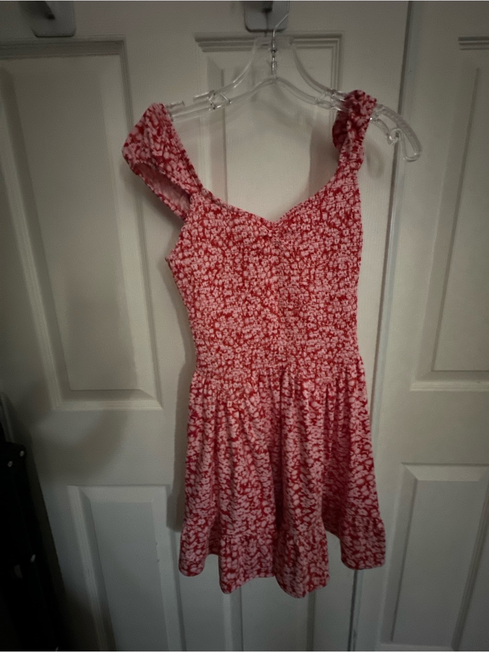 Urban Outfitters Red Floral Ruffled Strap Mini Dress